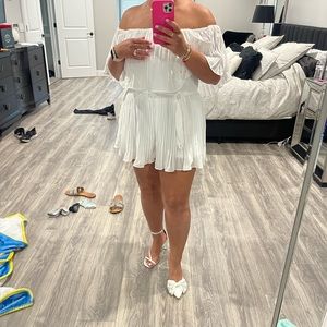 White off the shoulder romper